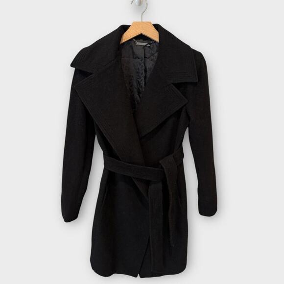 Diane von Furstenberg Wool Blend Wrap Coat Size 6 - Picture 2 of 9